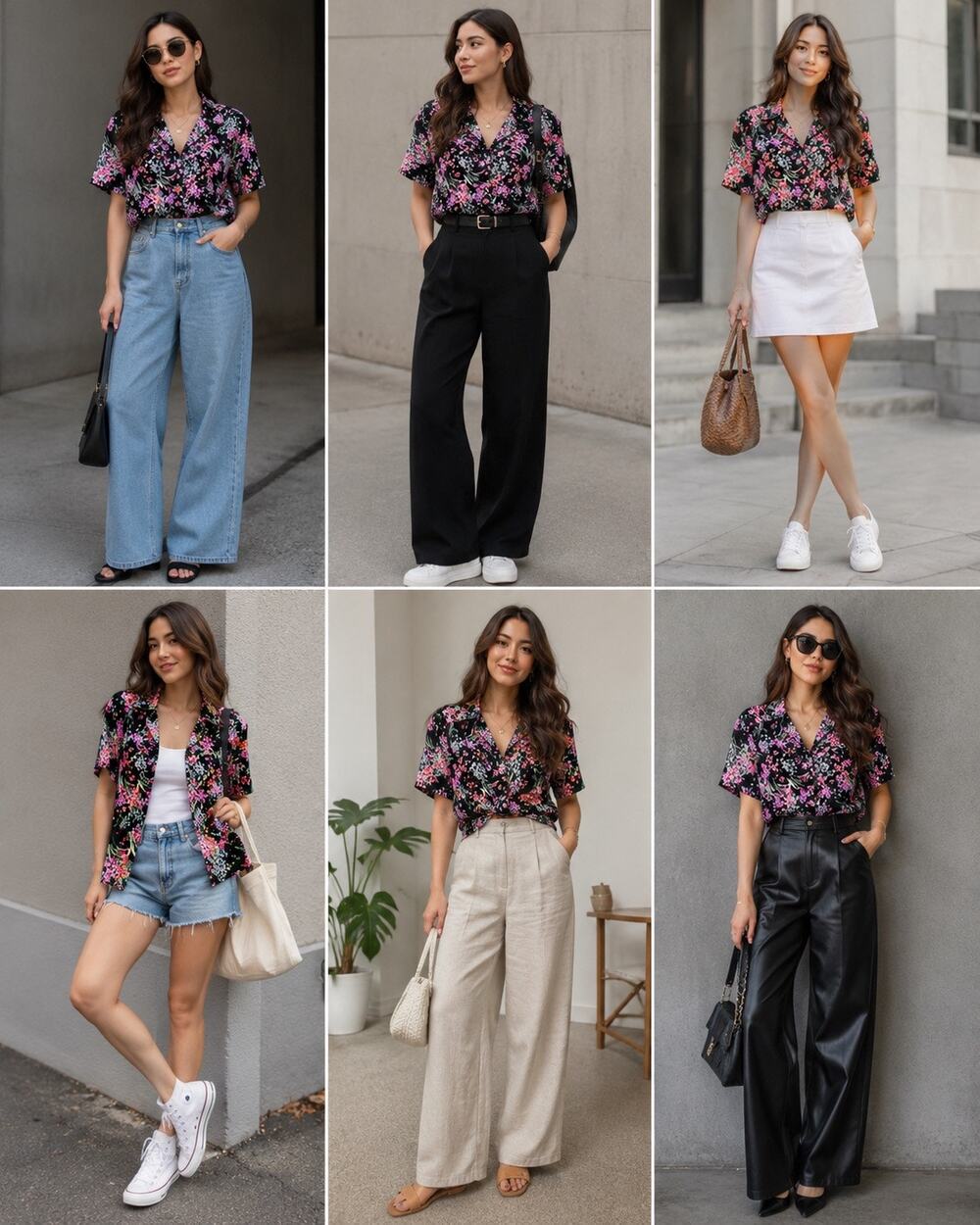 Kim Rogers petite floral button down short sleeve millenial  style top